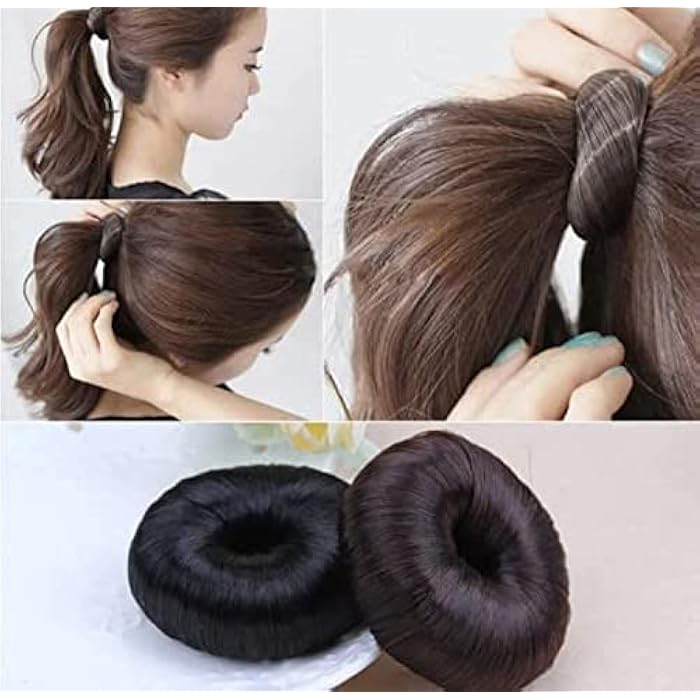Hair Donut Up Do Hair Ring Hairstyler Bun Maker (Black) - Image 3